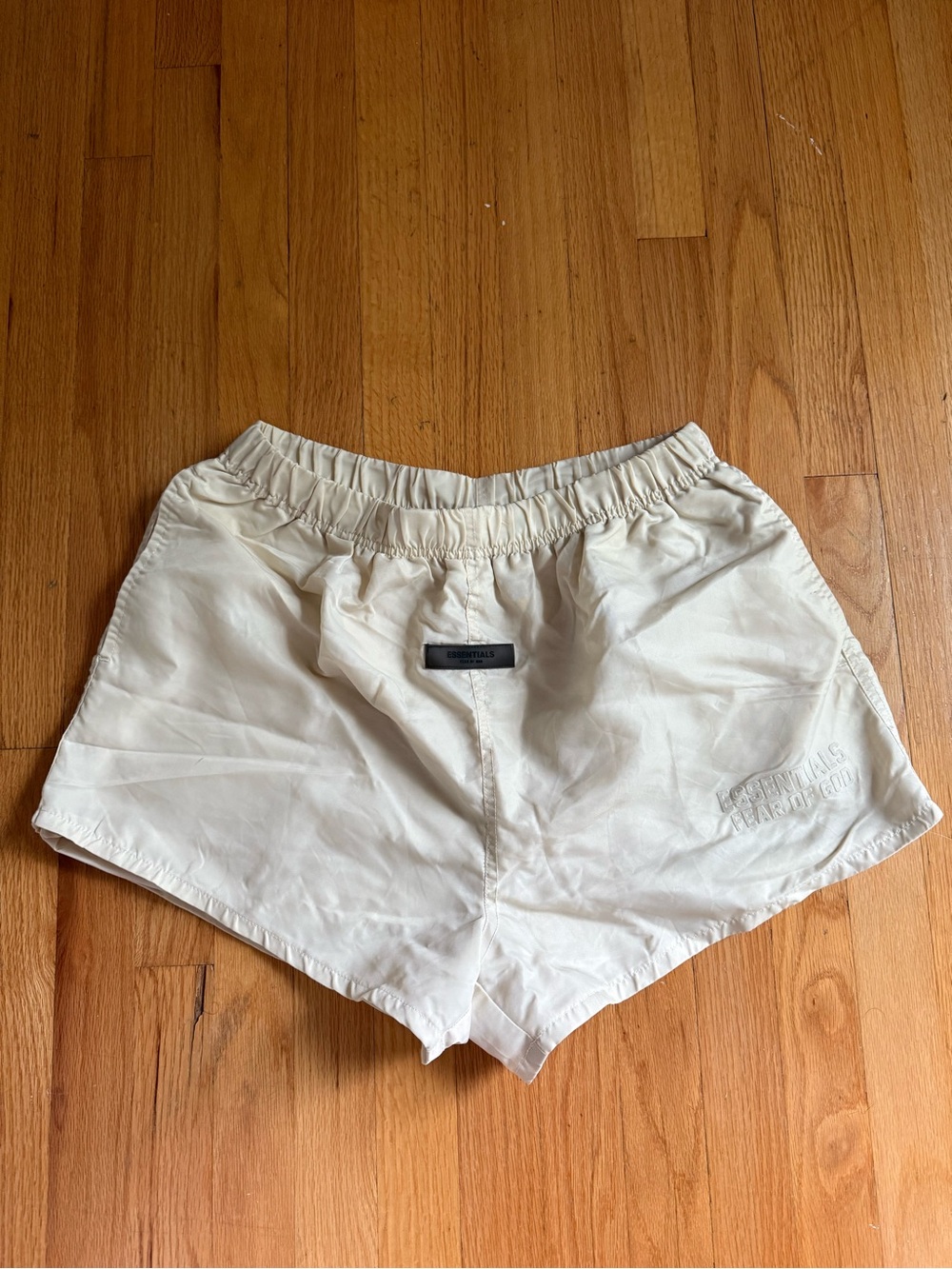 Essentials Cream Lightweight Athletic Shorts